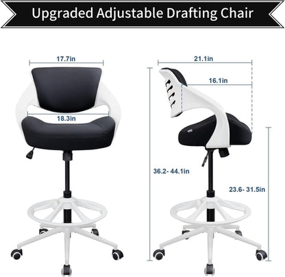 Ergonomic Drafting Chair,Standing Computer Desk Chair,Foot Ring,Lumbar